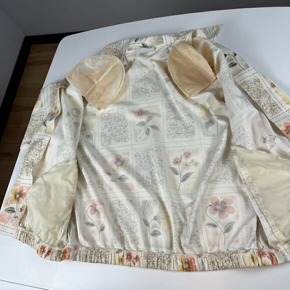 Vintage Alfred Dunner petite flower print jacket cream size M no tag - Picture 5 of 12